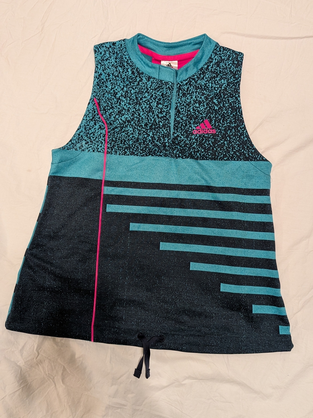 adidas Teal, Black & Pink Girls' Sleeveless Athletic Tank